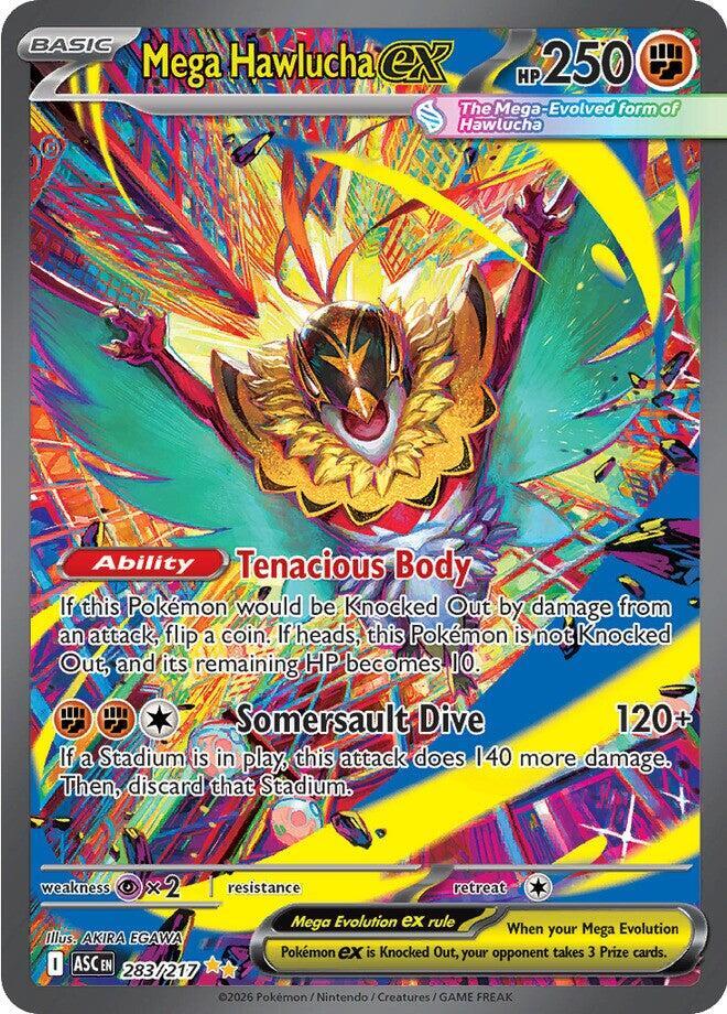 Pokémon Mega Hawlucha ex #283/217 ME: Ascended Heroes Special Illustration Rare Holofoil Near Mint Trading Card