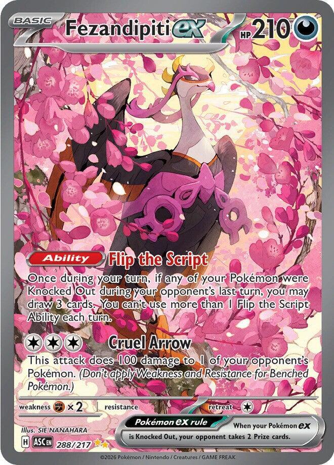 Pokémon Fezandipiti ex #288/217 ME: Ascended Heroes Special Illustration Rare Holofoil Near Mint Trading Card