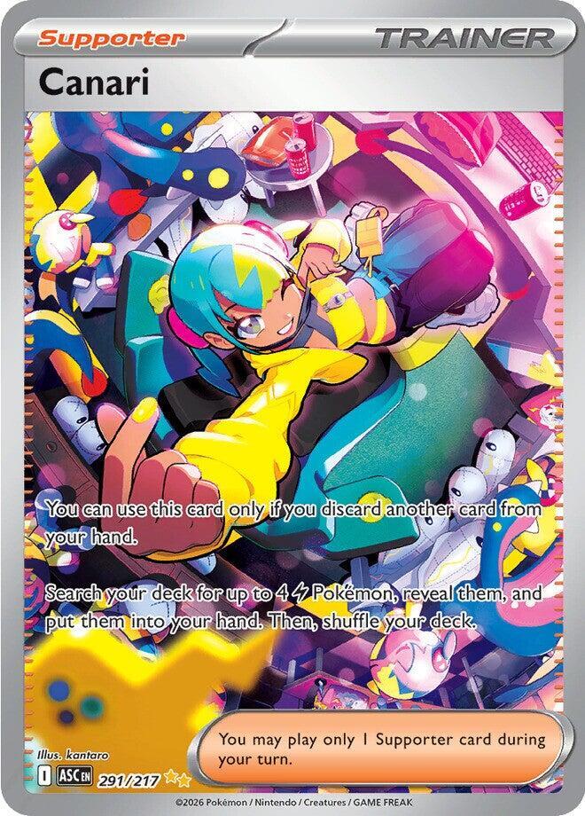 Pokémon Canari #291/217 ME: Ascended Heroes Special Illustration Rare Holofoil Near Mint Trading Card