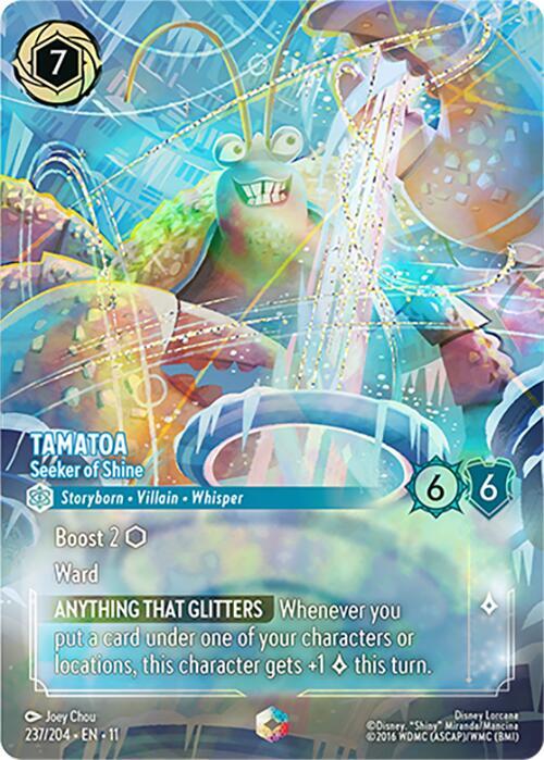 Lorcana TCG Tamatoa - Seeker of Shine #237/204 Winterspell Enchanted Holofoil Near Mint English Trading Card — catalog front, TCGplayer SKU 9133070