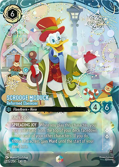 Lorcana TCG Scrooge McDuck - Reformed Ebenezer #235/204 Winterspell Enchanted Holofoil Near Mint Trading Card
