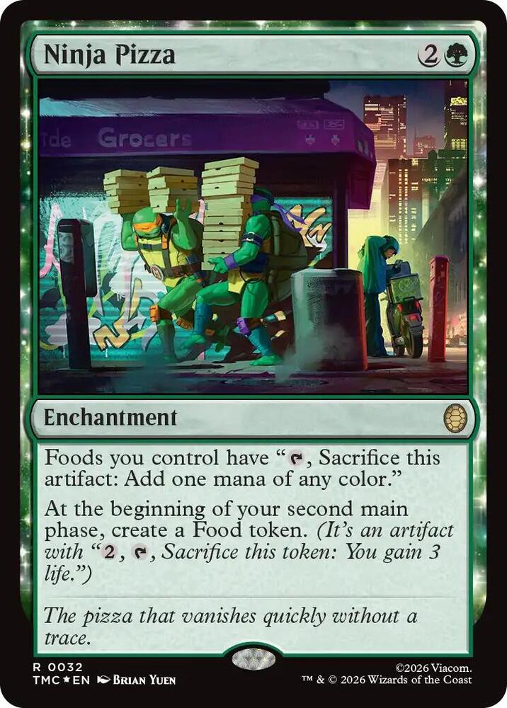 Magic Ninja Pizza #32 Commander: Teenage Mutant Ninja Turtles Surge Foil Foil Near Mint English Trading Card — catalog front, TCGplayer SKU 9170910