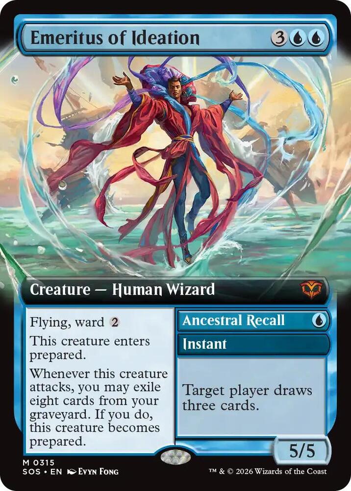Magic Emeritus of Ideation #315 Secrets of Strixhaven Extended Art Foil Near Mint English Trading Card — catalog front, TCGplayer SKU 9208097
