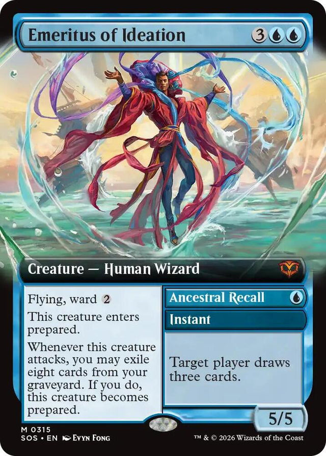 Magic Emeritus of Ideation #315 Secrets of Strixhaven Extended Art Foil Near Mint English Trading Card — catalog front, TCGplayer SKU 9208097