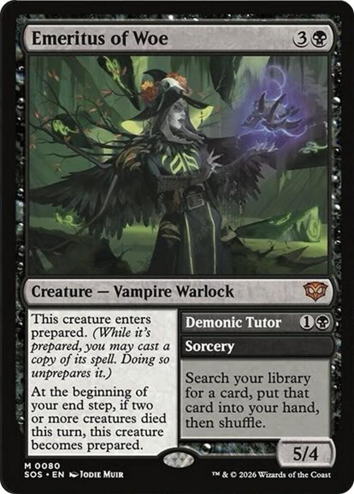 Magic Emeritus of Woe #80 Secrets of Strixhaven Mythic Rare Foil Near Mint English Trading Card — catalog front, TCGplayer SKU 9244556