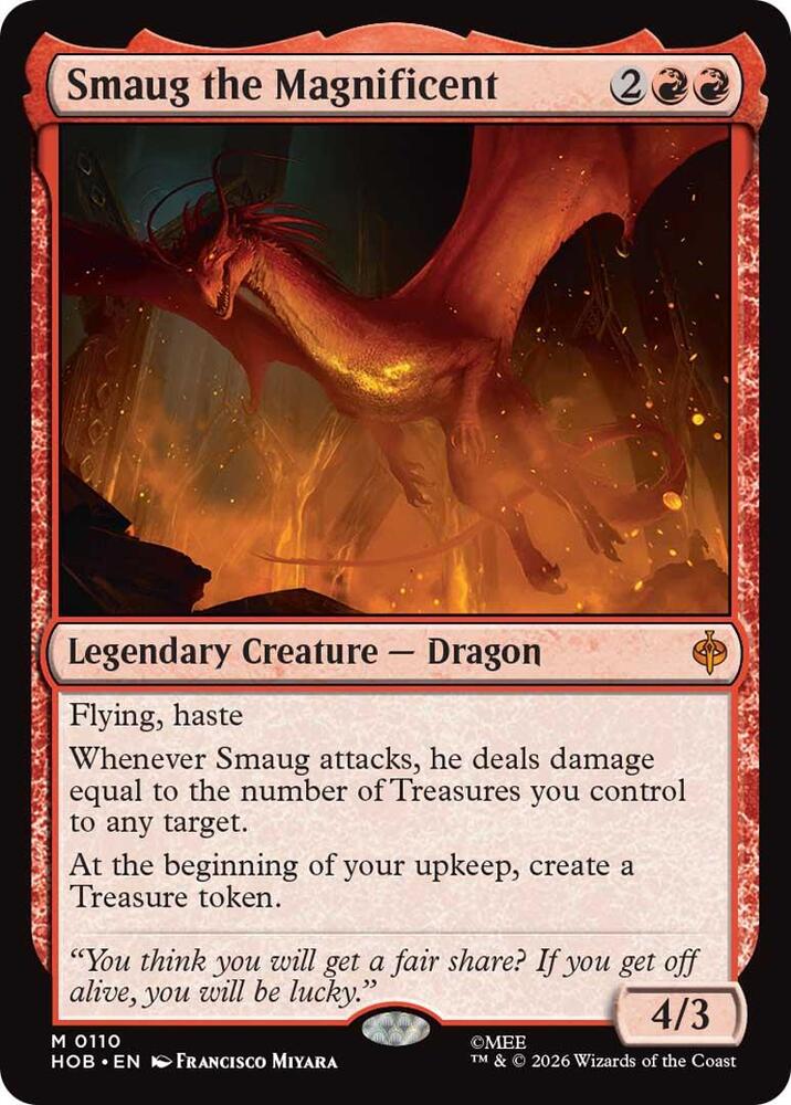 Magic Smaug the Magnificent #110 The Hobbit Mythic Rare Foil Near Mint Trading Card