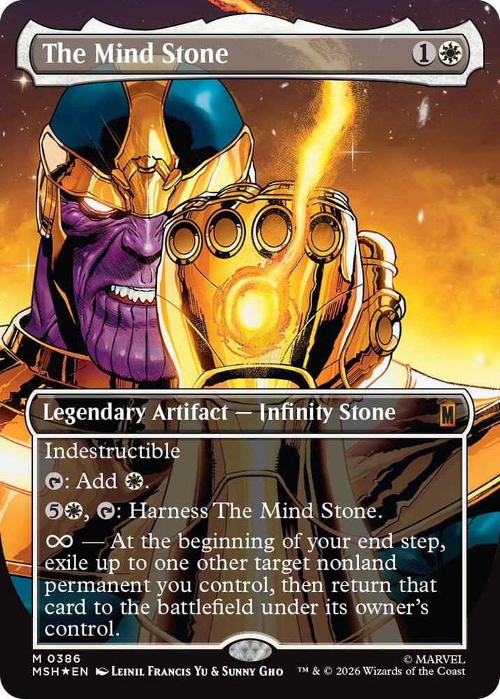 Magic The Mind Stone #386 Marvel Super Heroes Borderless Foil Near Mint English Trading Card — catalog front, TCGplayer SKU 9279377