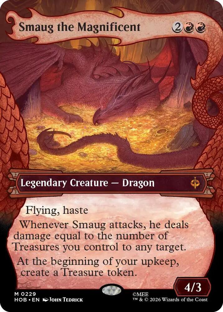 Magic Smaug the Magnificent #229 The Hobbit Showcase Foil Near Mint Trading Card
