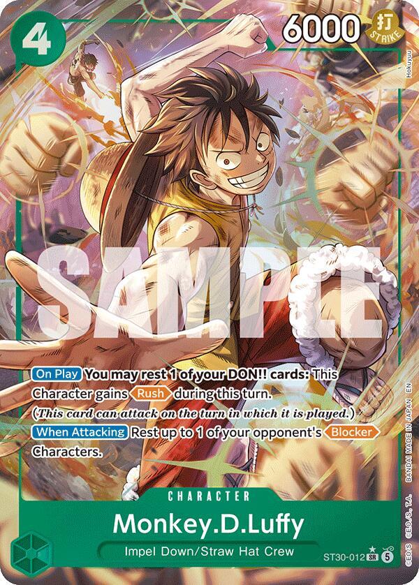 One Piece Card Game Monkey.D.Luffy #ST30-012 ST-30: Starter Deck 30 EX Luffy & Ace Parallel Foil Near Mint English Trading Card — catalog front, TCGplayer SKU 9282740