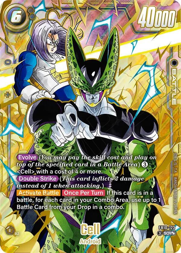 Dragon Ball Super Fusion World Cell - FB10-123 #FB10-123 Cross Force Super Alternate Art Holofoil Near Mint English Trading Card — catalog front, TCGplayer SKU 9296528