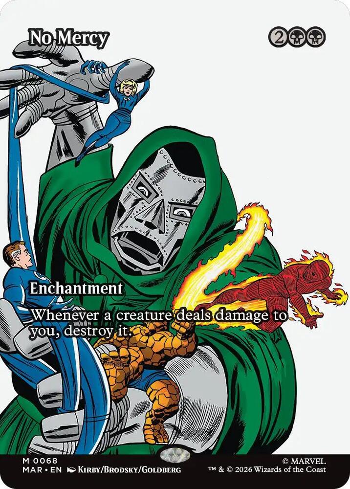 Magic No Mercy #68 Marvel Universe Eternal-Legal Borderless Foil Near Mint English Trading Card — catalog front, TCGplayer SKU 9299283