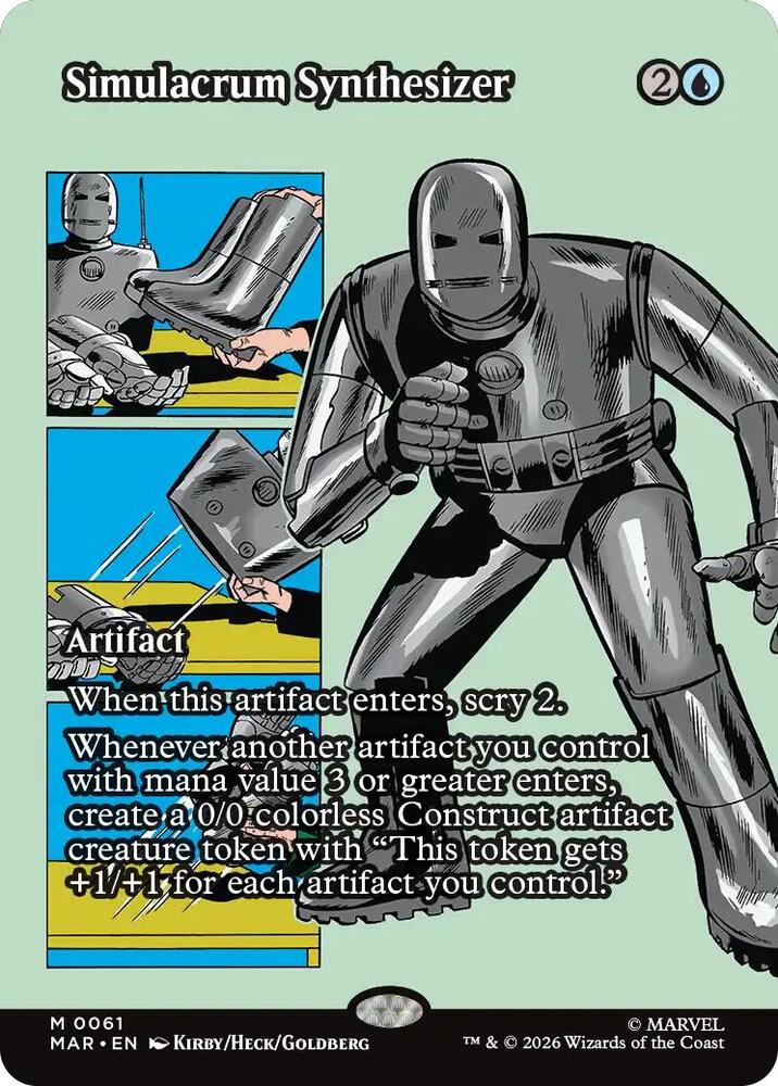 Magic Simulacrum Synthesizer #61 Marvel Universe Eternal-Legal Borderless Foil Near Mint Trading Card