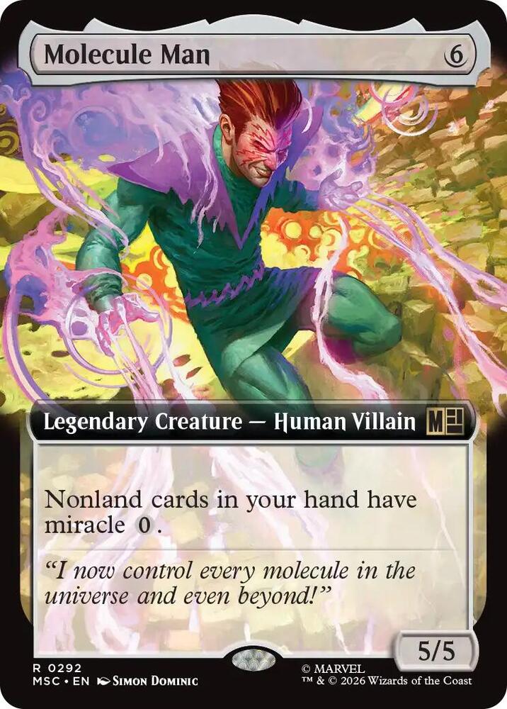 Magic Molecule Man #292 Commander: Marvel Super Heroes Extended Art Non-Foil Near Mint English Trading Card — catalog front, TCGplayer SKU 9365207