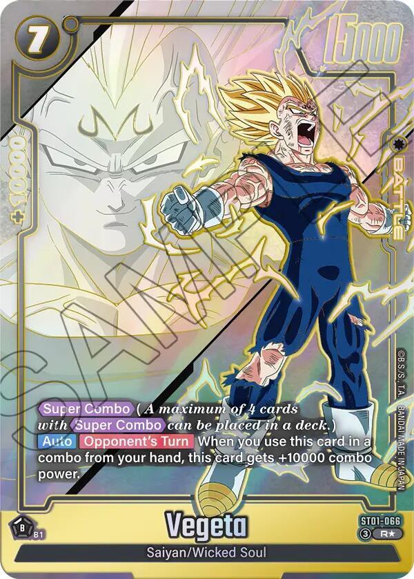 Dragon Ball Super Fusion World Vegeta - ST01-066 #ST01-066 Story Booster 01 Alternate Art Holofoil Near Mint English Trading Card — catalog front, TCGplayer SKU 9383992