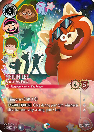 Lorcana TCG Meilin Lee - Popular Red Panda #240/207 Attack of the Vine! Enchanted Holofoil Near Mint Trading Card