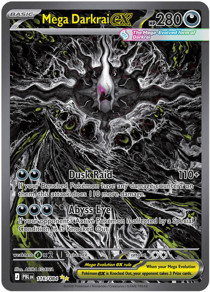 Pokémon Mega Darkrai ex #116/084 ME05: Pitch Black Special Illustration Rare Holofoil Near Mint Trading Card