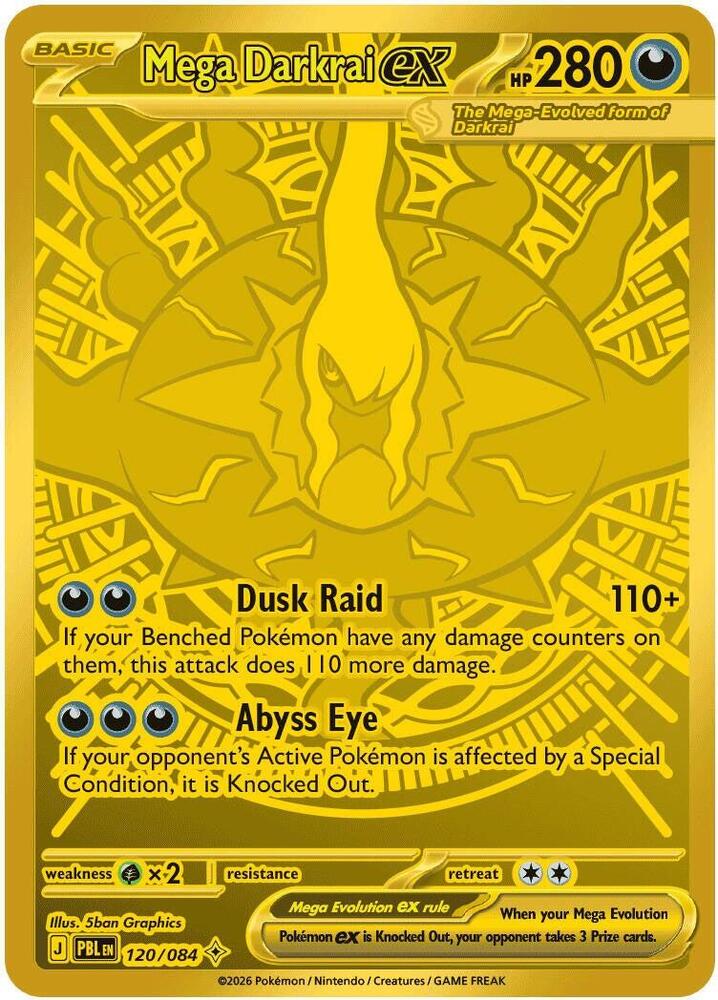 Pokémon Mega Darkrai ex #120/084 ME05: Pitch Black Mega Hyper Rare Holofoil Near Mint Trading Card