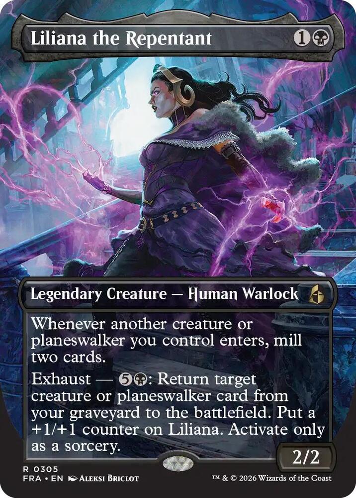 Magic Liliana the Repentant #305 Reality Fracture Borderless Foil Near Mint English Trading Card — catalog front, TCGplayer SKU 9412267