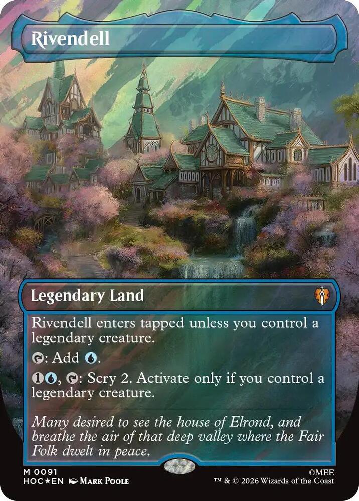 Magic Rivendell (Borderless) #91 The Hobbit: Eternal-Legal Surge Foil Foil Near Mint Trading Card