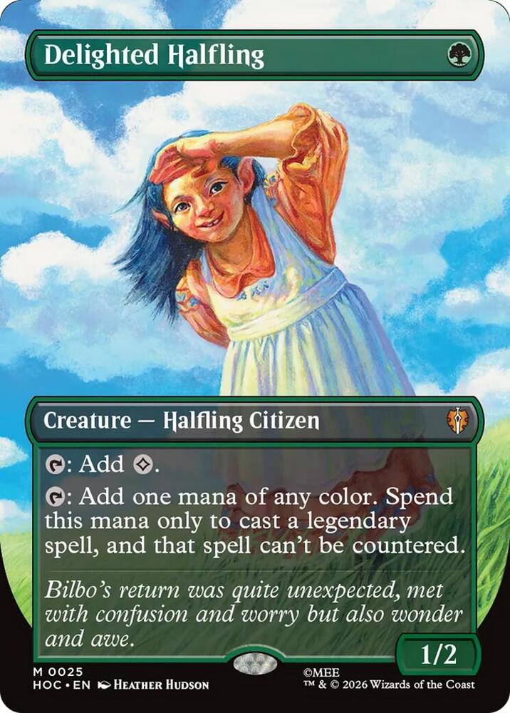 Magic Delighted Halfling #25 The Hobbit: Eternal-Legal Borderless Non-Foil Near Mint Trading Card