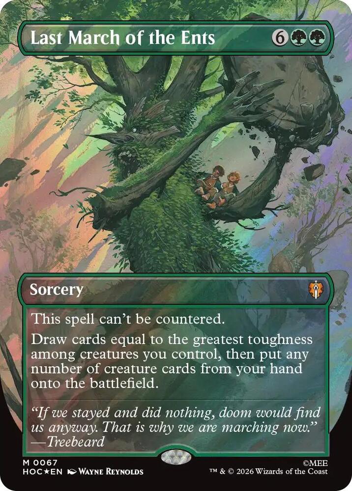 Magic Last March of the Ents (Borderless) #67 The Hobbit: Eternal-Legal Surge Foil Foil Near Mint Trading Card