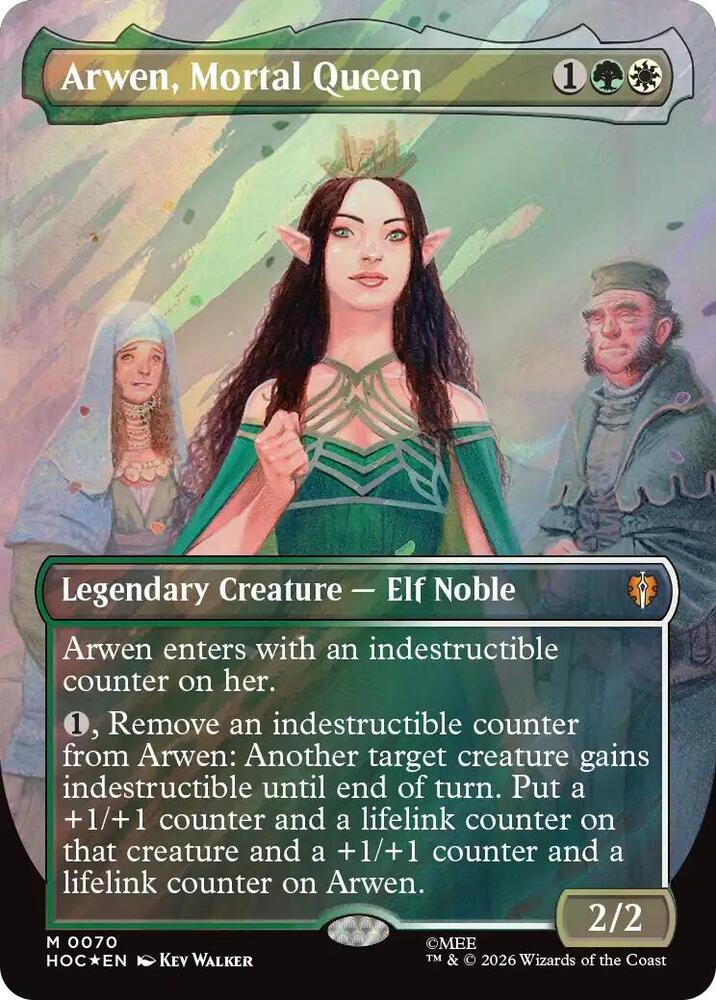 Magic Arwen, Mortal Queen (Borderless) #70 The Hobbit: Eternal-Legal Surge Foil Foil Near Mint English Trading Card — catalog front, TCGplayer SKU 9426857