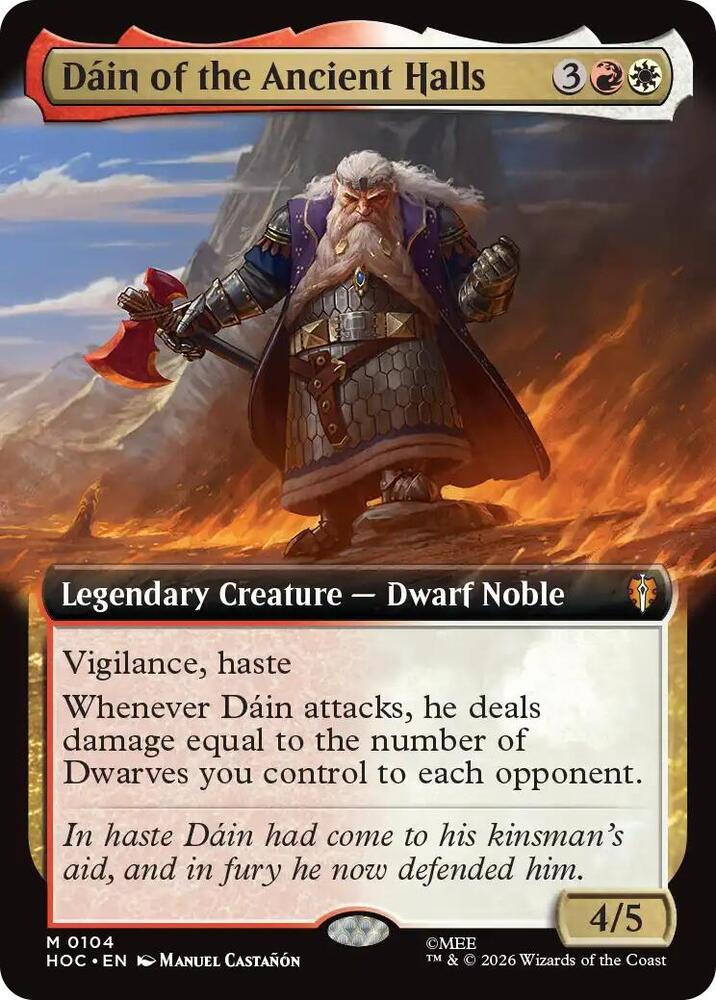 Magic Dain of the Ancient Halls #104 The Hobbit: Eternal-Legal Extended Art Non-Foil Near Mint Trading Card