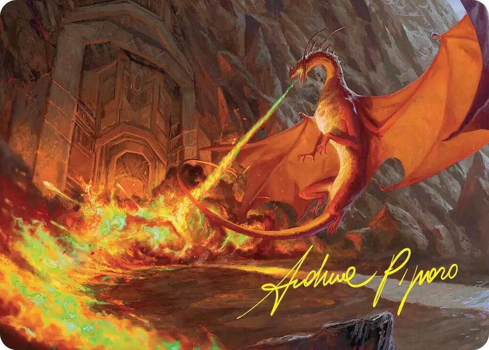 Magic Smaug's Fury Art Card #18 Art Series: The Hobbit Gold-Stamped Signature Non-Foil Near Mint English Trading Card — catalog front, TCGplayer SKU 9438438