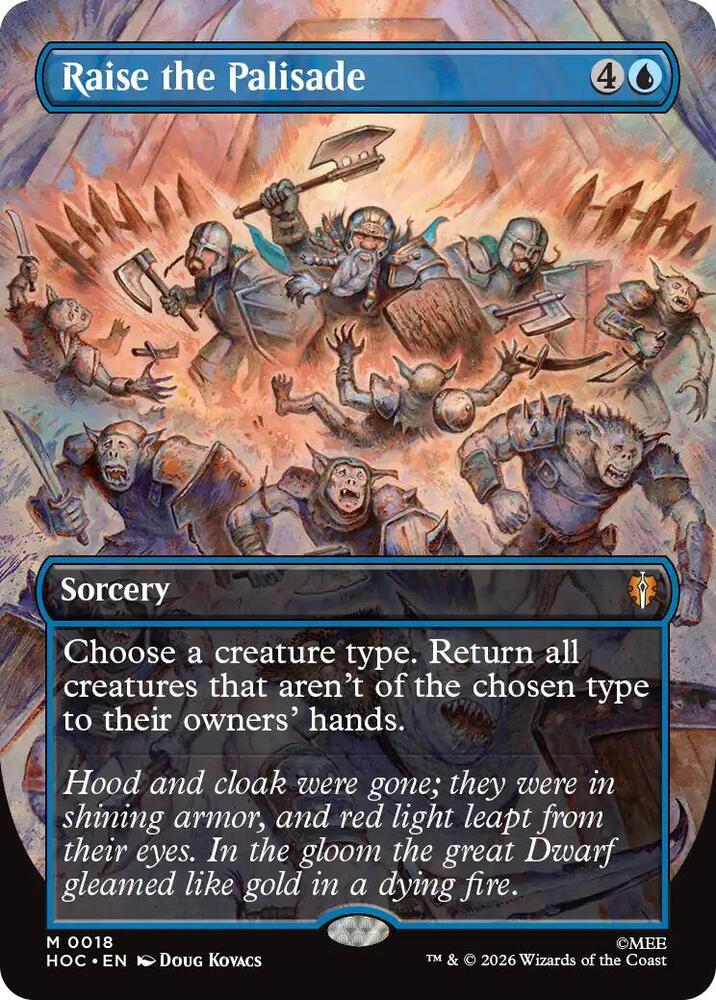 Magic Raise the Palisade #18 The Hobbit: Eternal-Legal Borderless Non-Foil Near Mint English Trading Card — catalog front, TCGplayer SKU 9444295