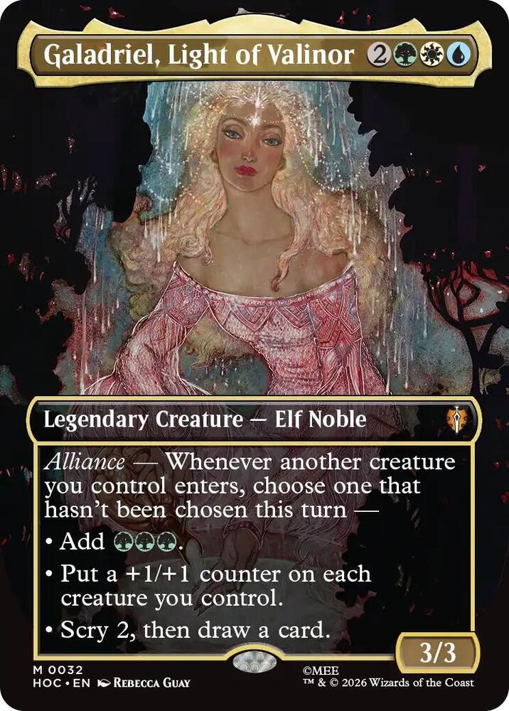 Magic Galadriel, Light of Valinor #32 The Hobbit: Eternal-Legal Borderless Foil Near Mint Trading Card