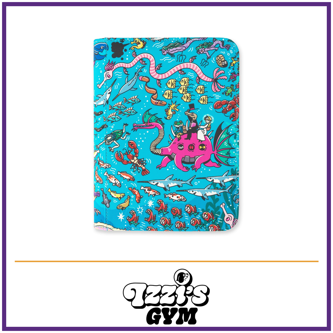 Vault X 4-Pocket Exo-Tec Zip Binder Water: Osare — Water, manufacturer front-cover photo in approved Izzi’s Gym frame