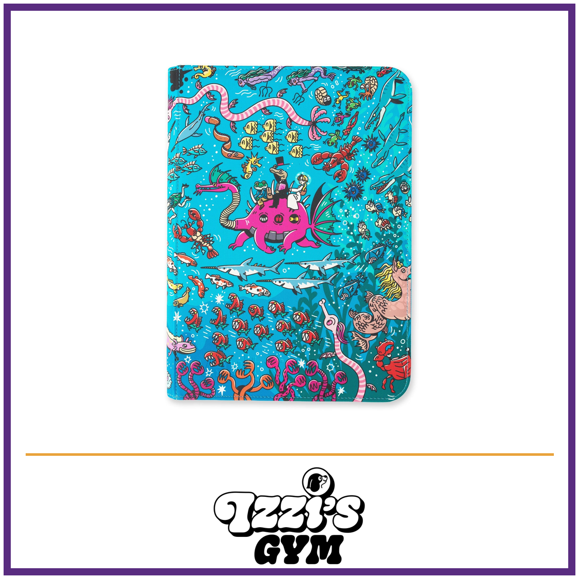 Vault X 9-Pocket Exo-Tec Zip Binder Water: Osare — Water, manufacturer front-cover photo in approved Izzi’s Gym frame
