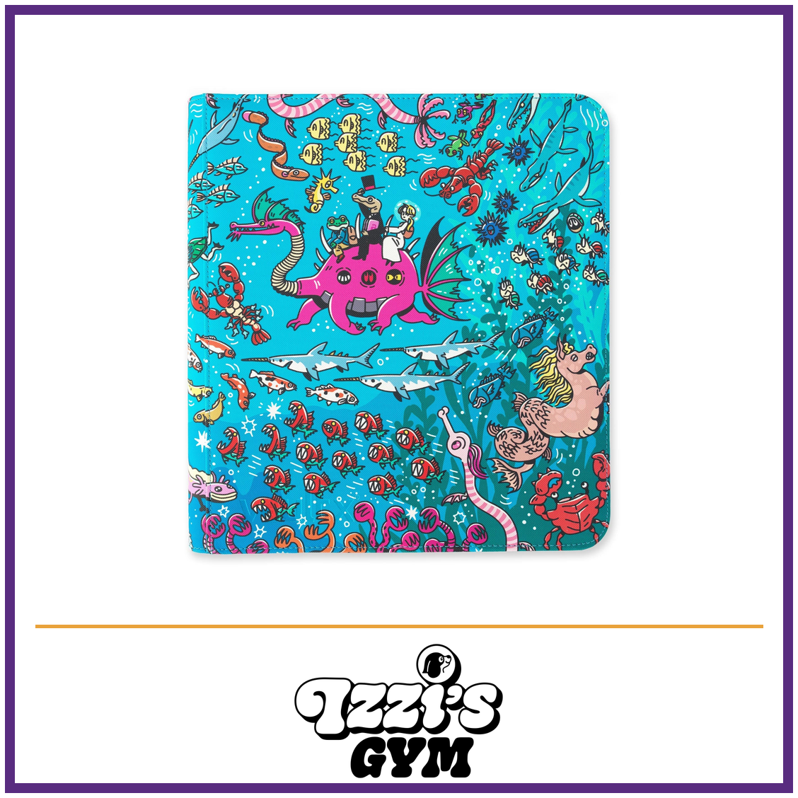 Vault X 12-Pocket Exo-Tec Zip Binder Water: Osare — Water, manufacturer front-cover photo in approved Izzi’s Gym frame