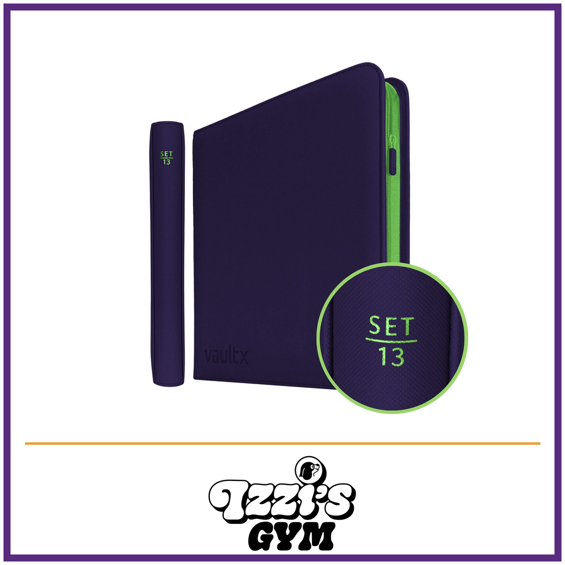 Vault X 12-Pocket Exo-Tec Zip Binder SET13 — SET13 (First Edition), manufacturer front-cover photo in approved Izzi’s Gym frame