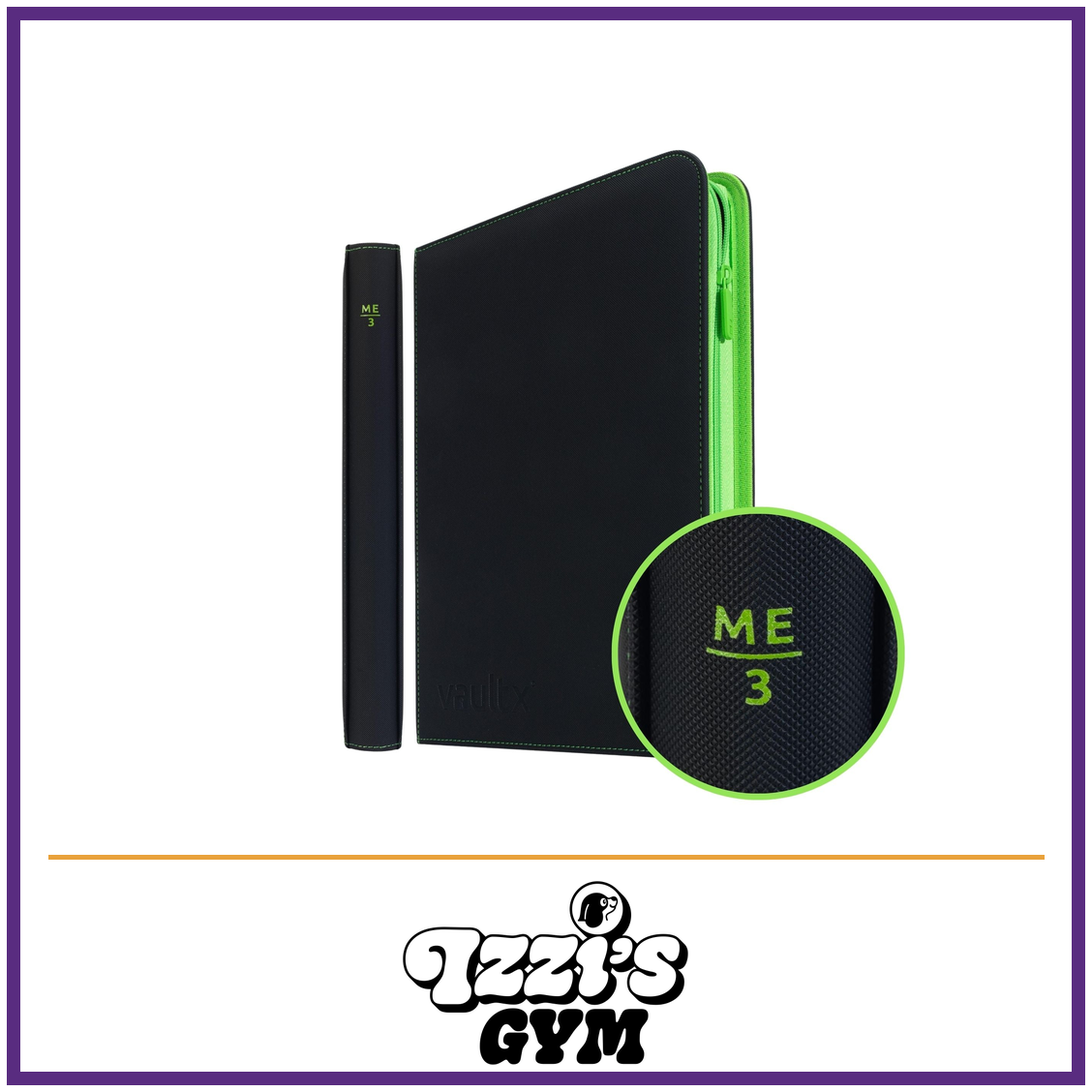 Vault X 9-Pocket Exo-Tec Zip Binder ME3 — ME3 (First Edition), manufacturer front-cover photo in approved Izzi’s Gym frame