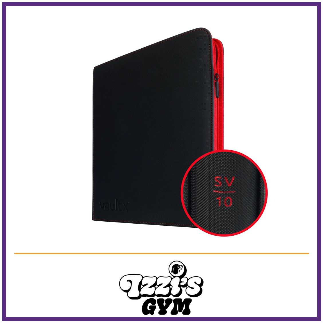 Vault X 12-Pocket Exo-Tec Zip Binder SV10 — SV10 (Unlimited), manufacturer front-cover photo in approved Izzi’s Gym frame