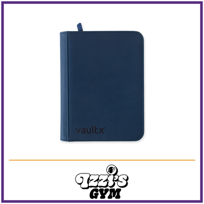 Vault X 4-Pocket Exo-Tec Zip Binder — Royal Blue, manufacturer front-cover photo in approved Izzi’s Gym frame