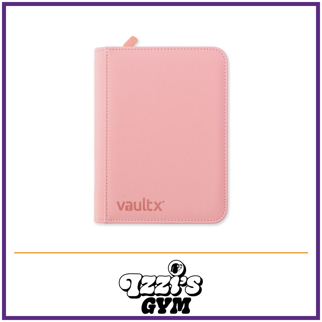 Vault X 4-Pocket Exo-Tec Zip Binder Just Pink — Just Pink, manufacturer front-cover photo in approved Izzi’s Gym frame