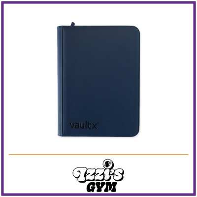 Vault X 9-Pocket Exo-Tec Zip Binder — Royal Blue, manufacturer front-cover photo in approved Izzi’s Gym frame