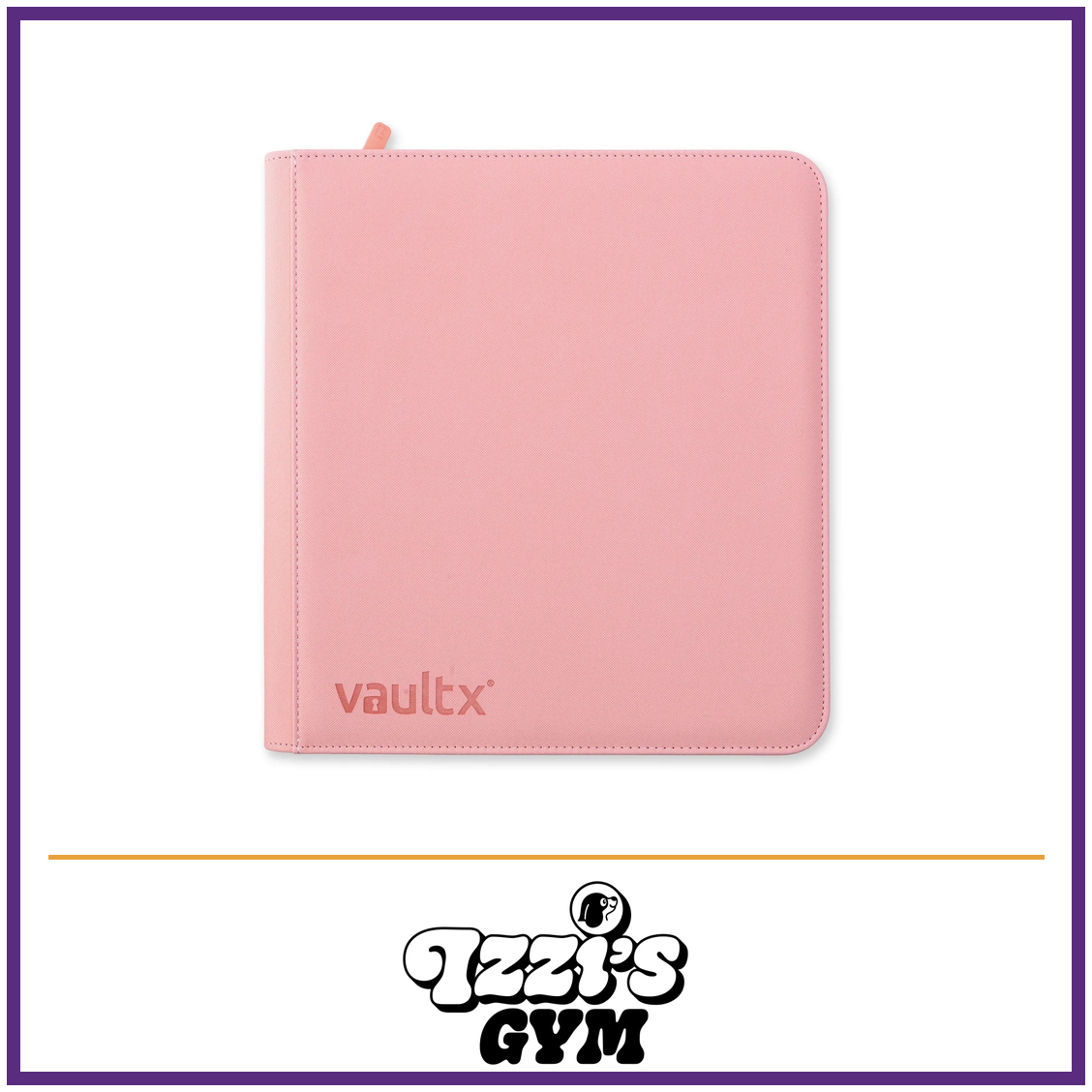 Vault X 12-Pocket Exo-Tec Zip Binder Just Pink — Just Pink, manufacturer front-cover photo in approved Izzi’s Gym frame