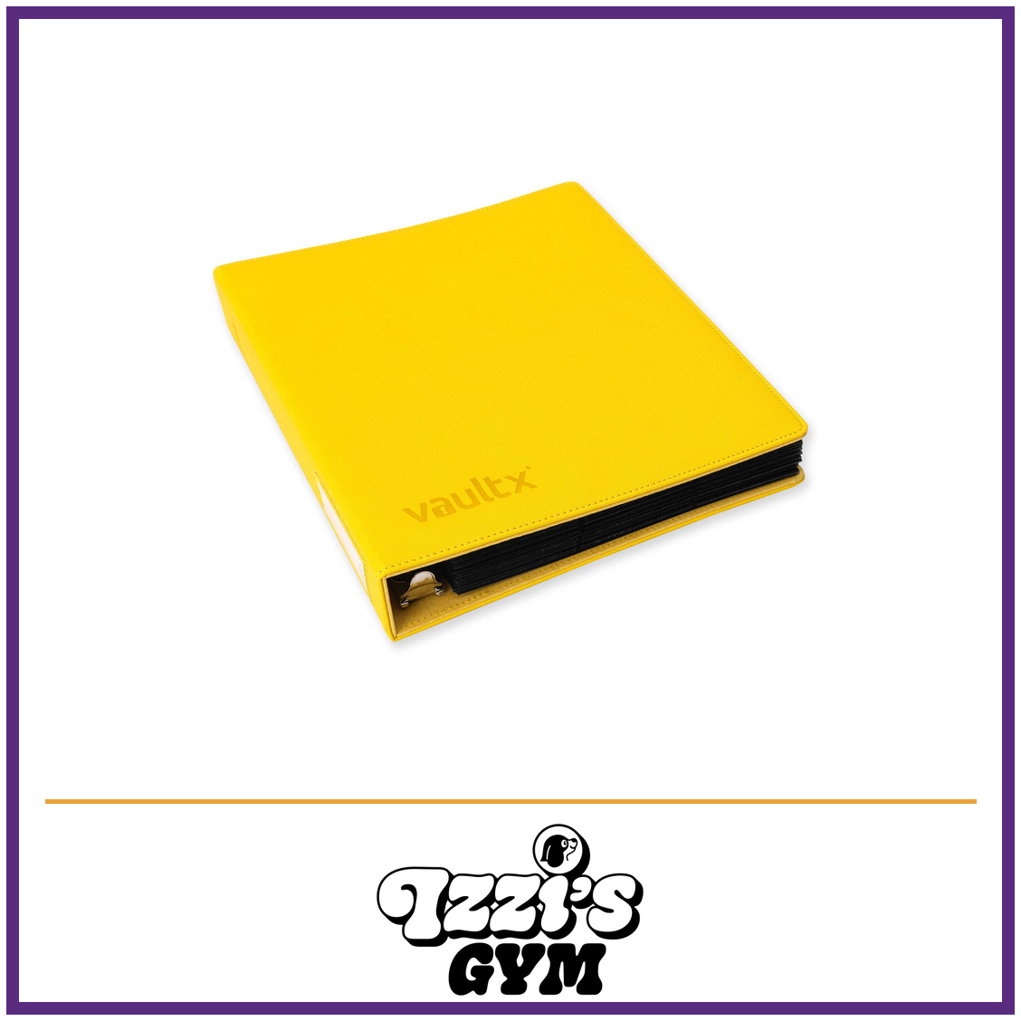 Vault X Slim Exo-Tec Ring Binder — Sunrise Yellow, manufacturer front-cover photo in approved Izzi’s Gym frame