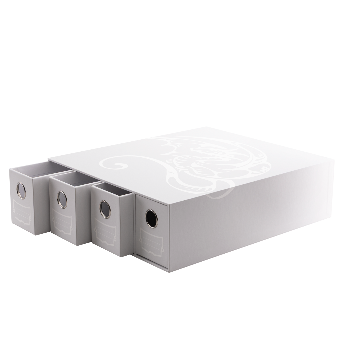 Fortress - 4-Card Drawers Horizontal - White - Image 2